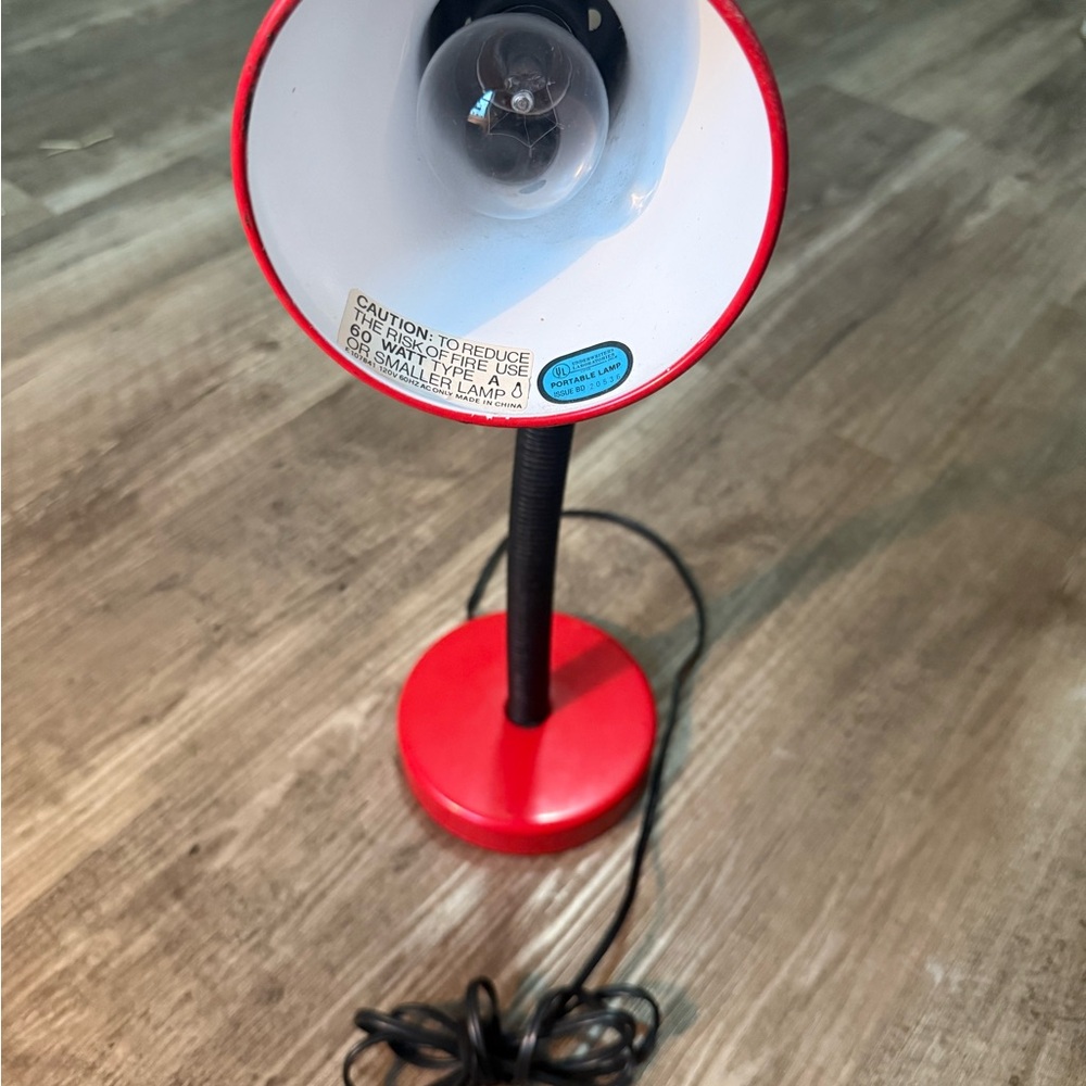 Red Desk Lamp - Picture 3 of 4